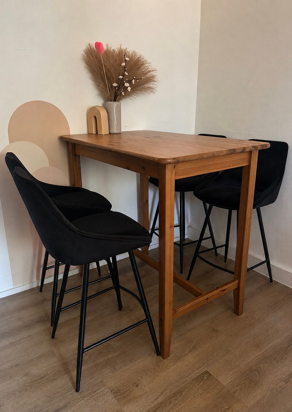 Houten bartafel / hoge eettafel, Ophalen, Zo goed als nieuw