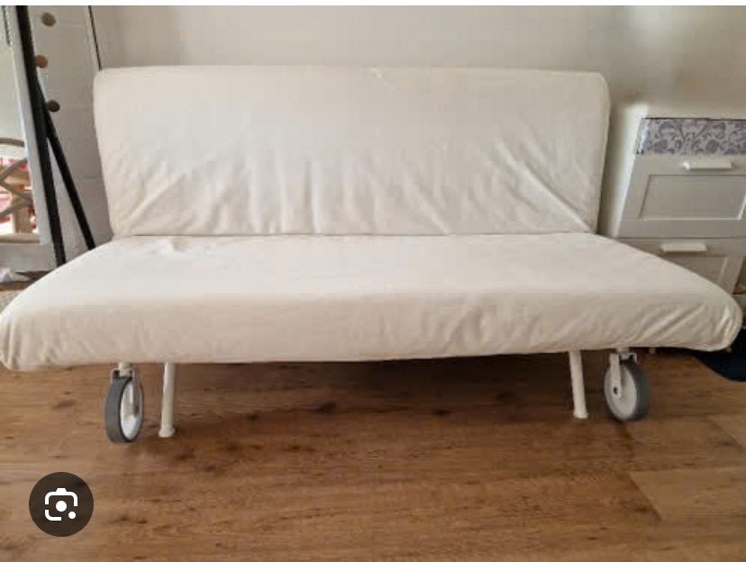 Tweepersoons inklapbare slaapbank / logeerbed – 160 x 200 cm, Ophalen, Gebruikt, Wit, Tweepersoons
