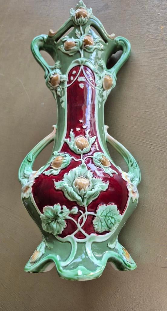 Vaas Eichwald Jugendstil, Majolica aardewerk ca 1900-1910, Ophalen of Verzenden