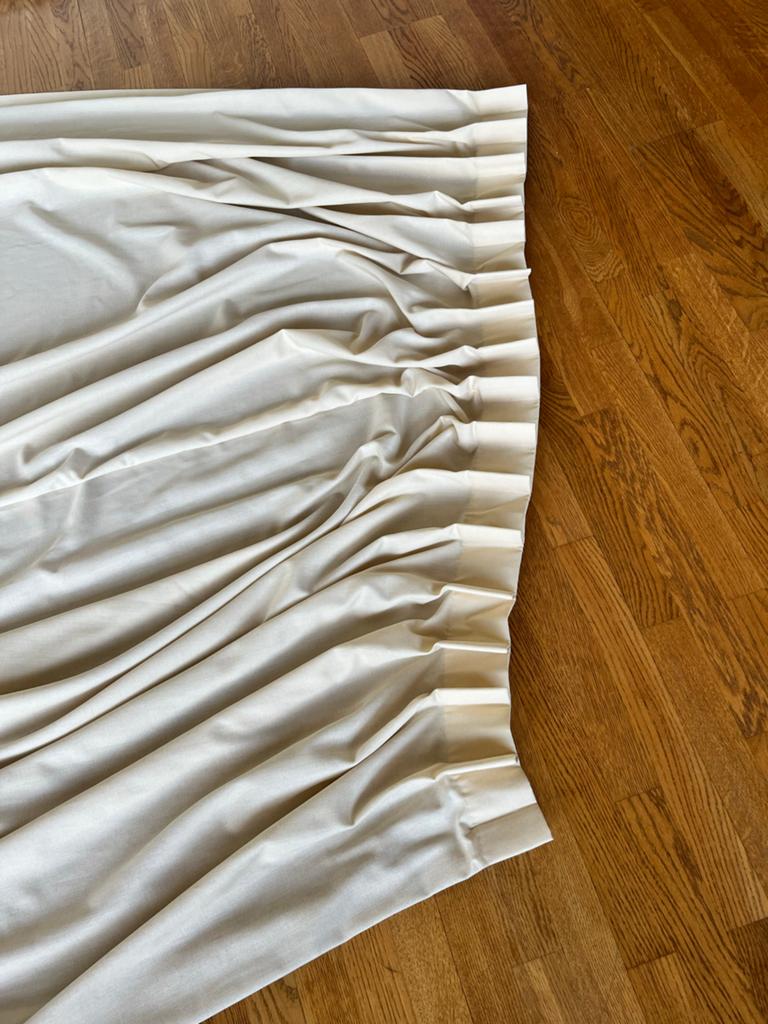 Gordijn - de Ploeg stof ecru 209x263 cm vintage, 200 cm of meer, Ophalen of Verzenden, Zo goed als nieuw, 200 cm of meer