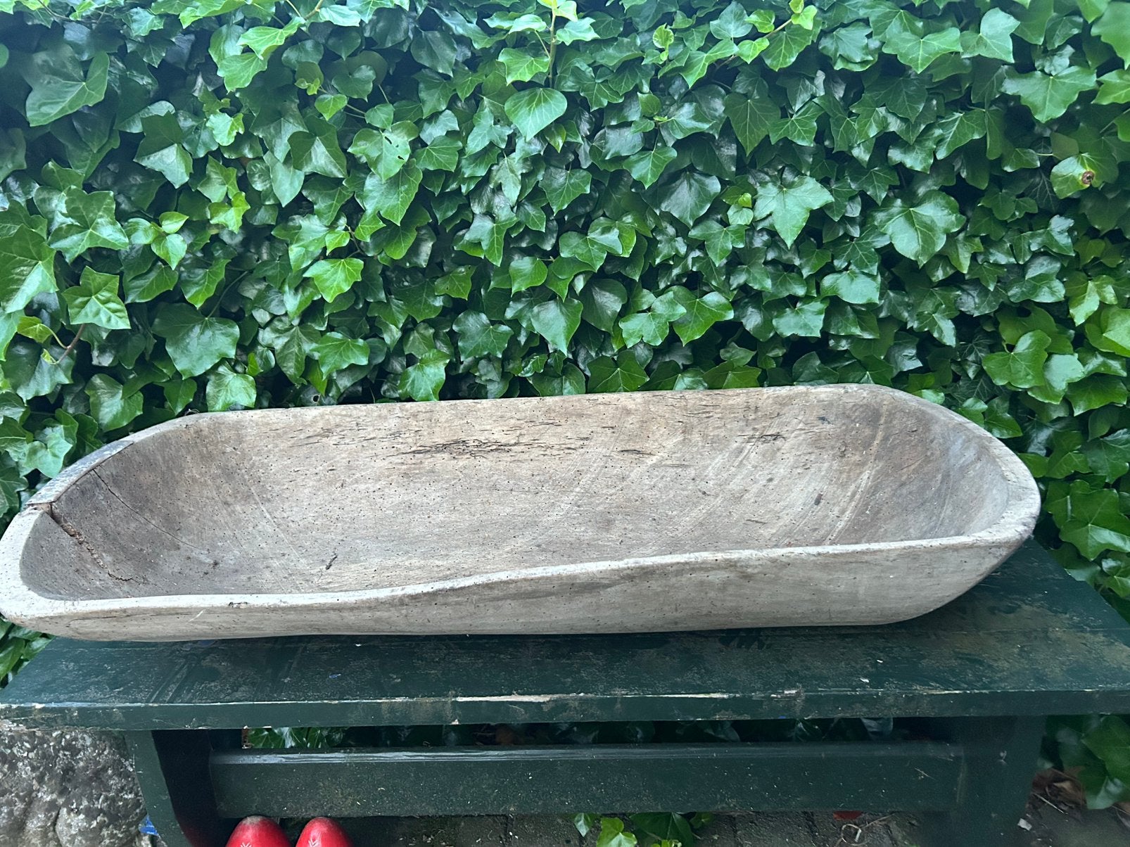 Antieke houten trog, Ophalen