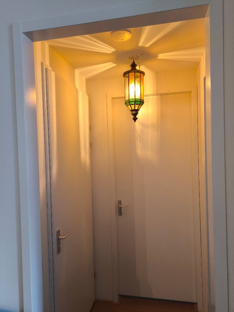 2 identieke lampen in Oosterse-sfeer, Gebruikt, E14 (klein), Ophalen of Verzenden, Glas