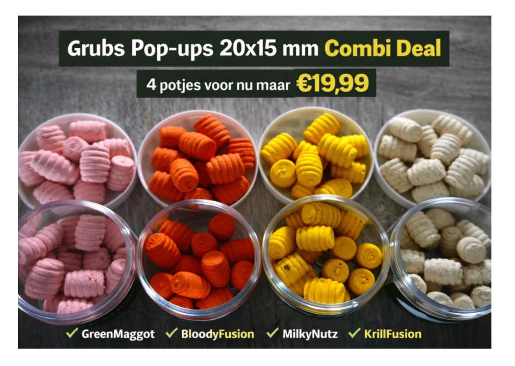 Grubs Pop-ups 20x15 combi deal - 4 pothjes voor 19,99, Watersport en Boten, Hengelsport | Karpervissen, Ophalen of Verzenden, Nieuw
