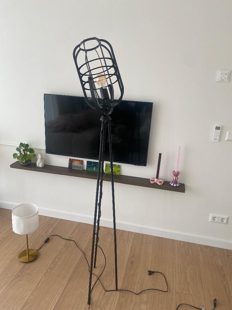 Vloerlamp zwart, Ophalen, Zo goed als nieuw, Metaal, 150 tot 200 cm