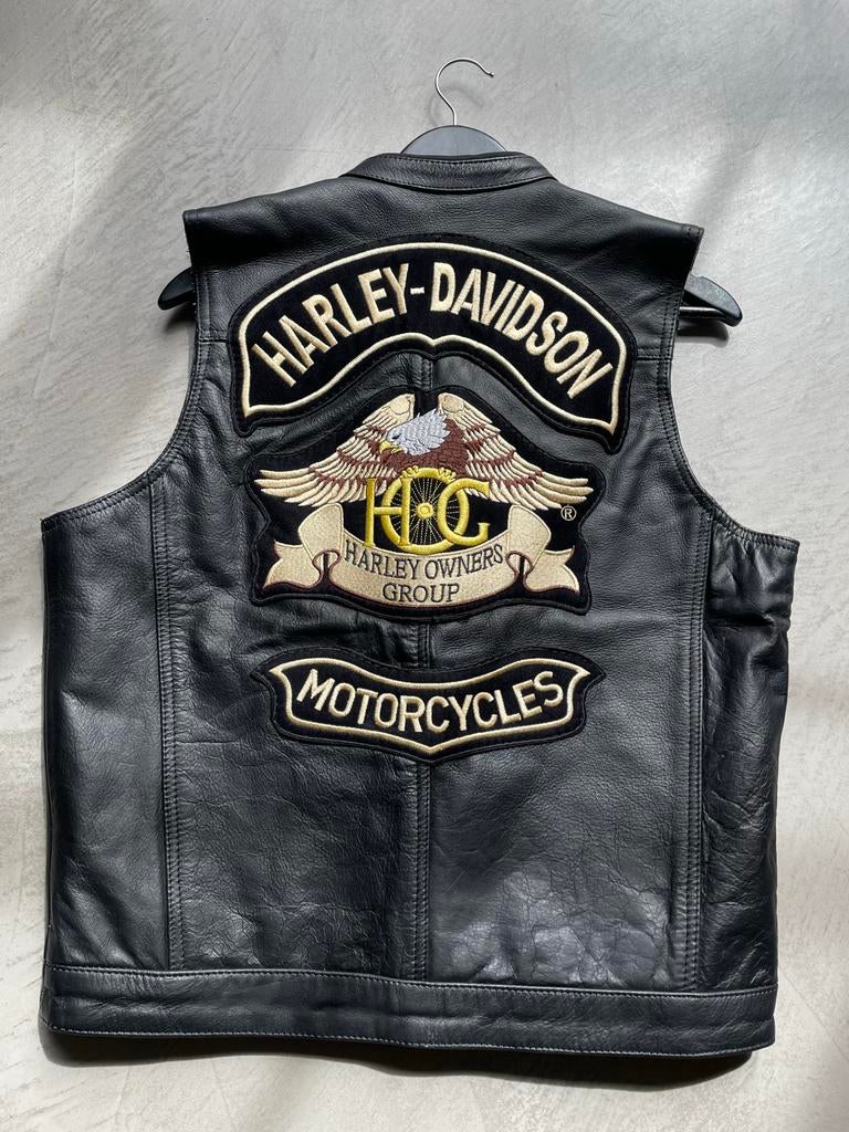 Harley Davidson lederen gilet, Motoren, Kleding | Motorkleding, Ophalen of Verzenden, Tweedehands, Heren, Overige typen