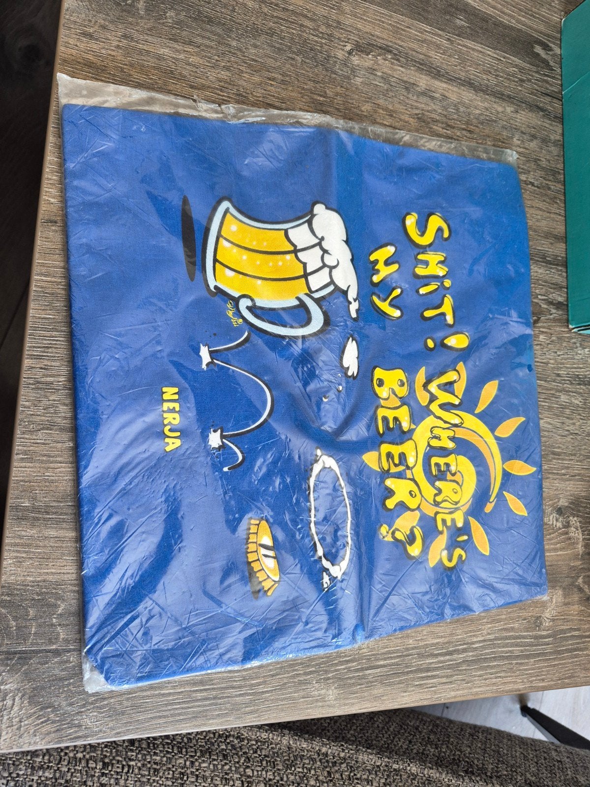 Nieuw shirt maat L met tekst shit where's my beer, Ophalen of Verzenden, Nieuw, Maat 48/50 (M), Zwart