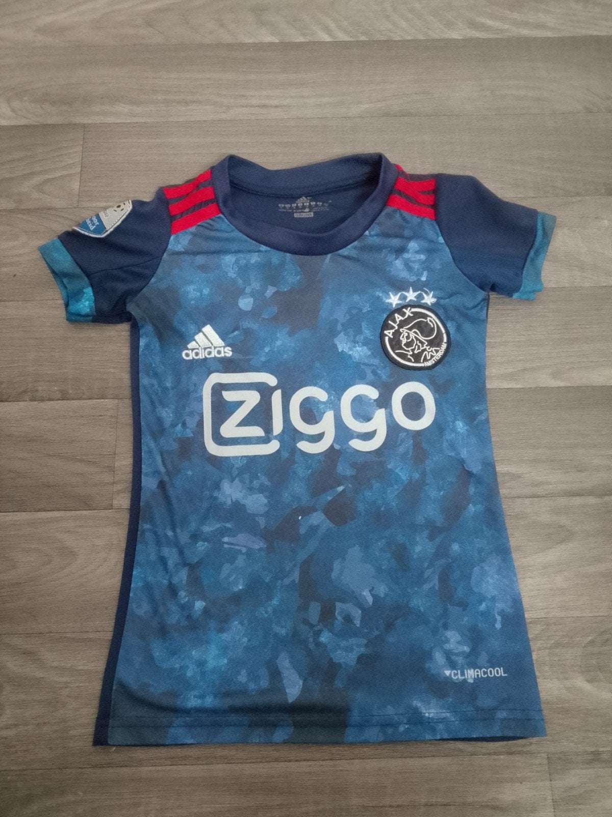 Ajax Amsterdam Voetbalshirt Maat 128 cm, Adidas, Gebruikt, Jongen of Meisje, Sport- of Zwemkleding