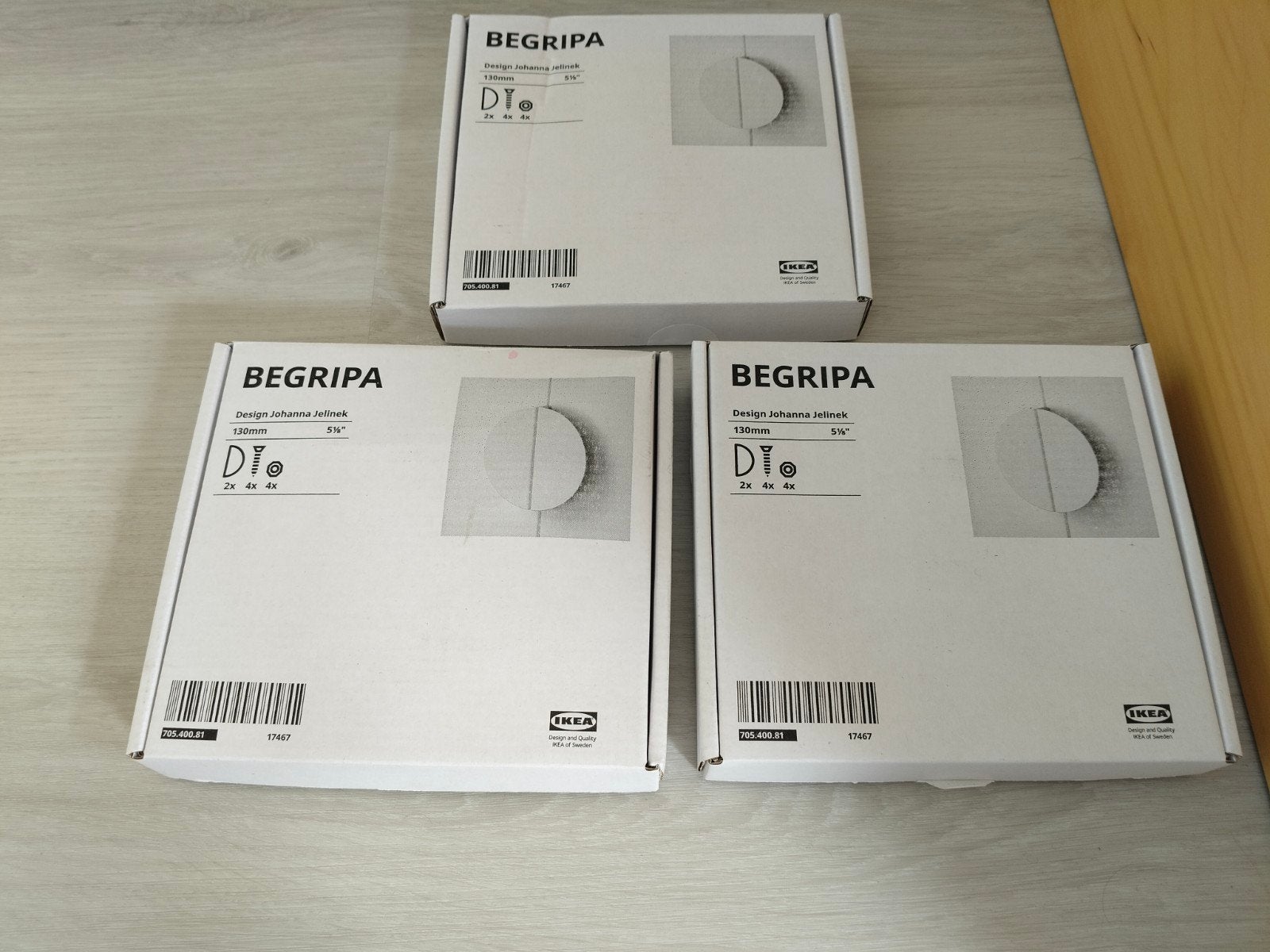 Drie Begripa handgrepen, Huis en Inrichting, Kasten | Kledingkasten, Ophalen, Minder dan 25 cm, Minder dan 50 cm, Minder dan 100 cm