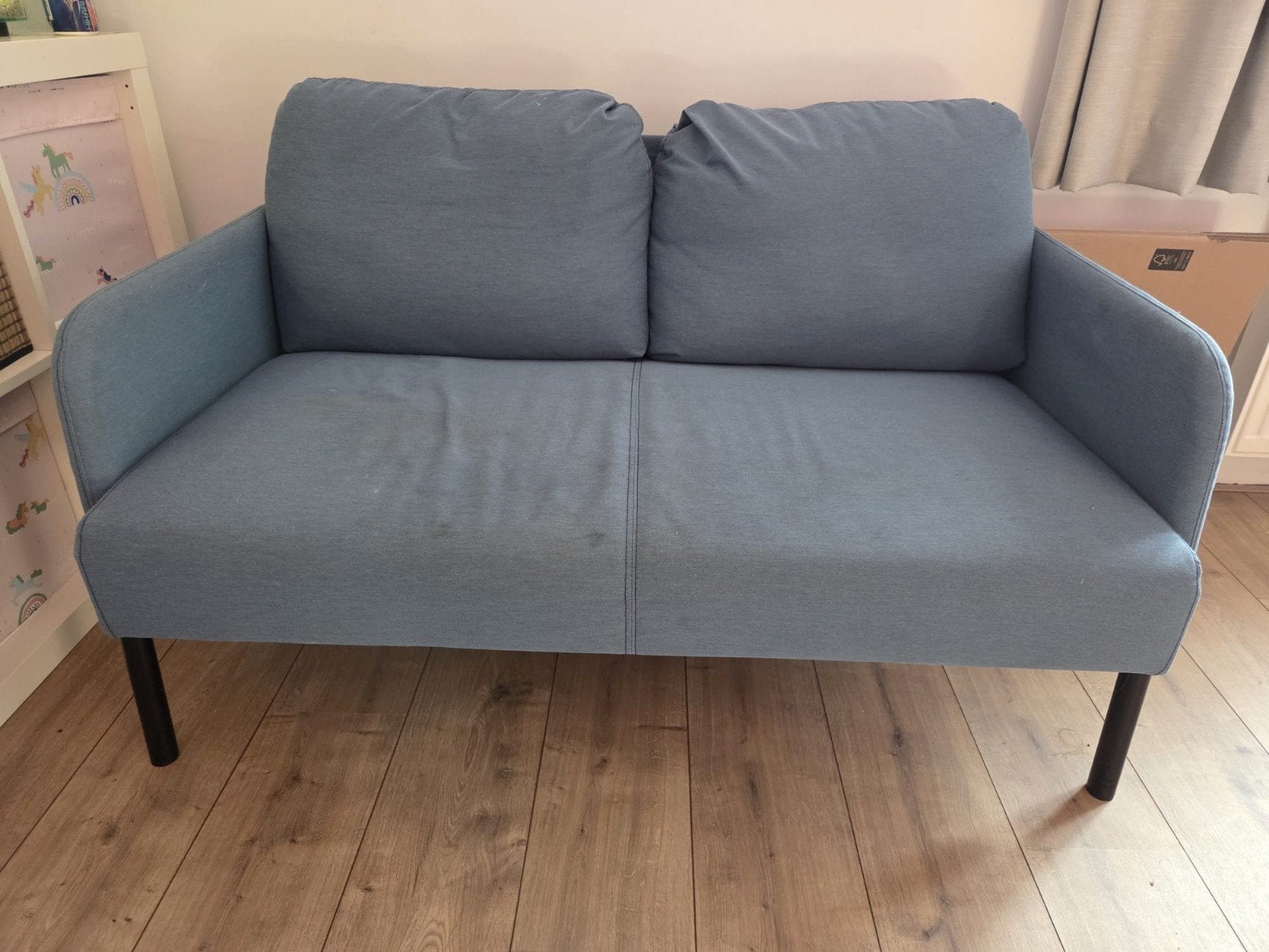 IKEA Knopparp 2-zitsbank - Lichtblauw, Ophalen, Modern, Compact, Gebruikt, Tweepersoons