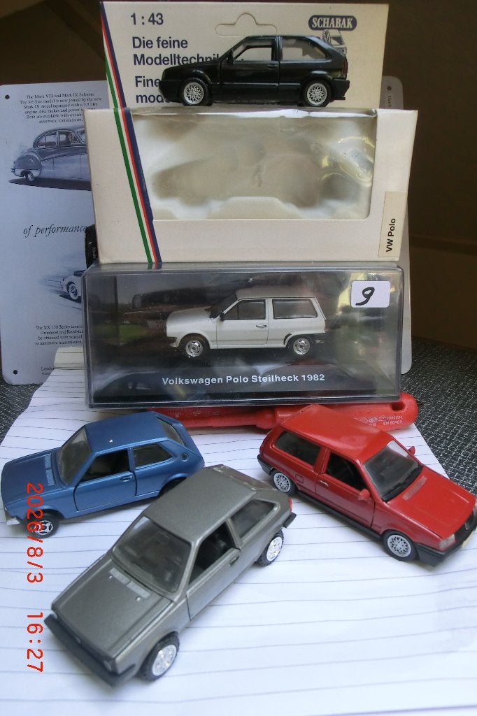 4x VW Polo 1:43, Hobby en Vrije tijd, Modelauto's | 1:43, Ophalen of Verzenden, Zo goed als nieuw, Auto, Overige merken