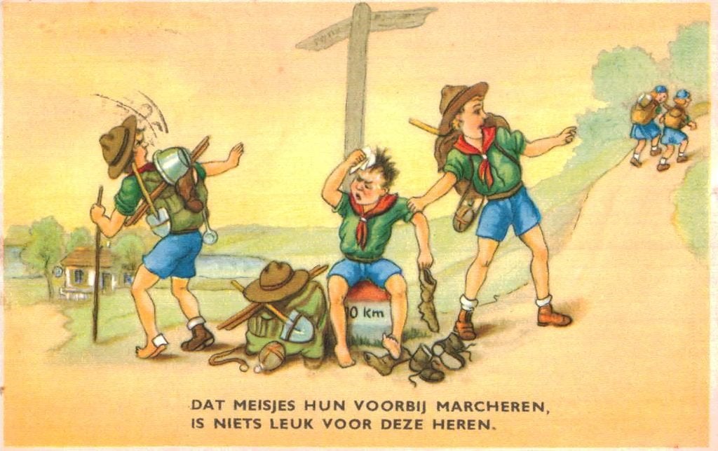 Oude Padvinders Scouts Ansichtkaart - Humoristisch, Ophalen of Verzenden, 1940 tot 1960, Gelopen, Sport en Spel