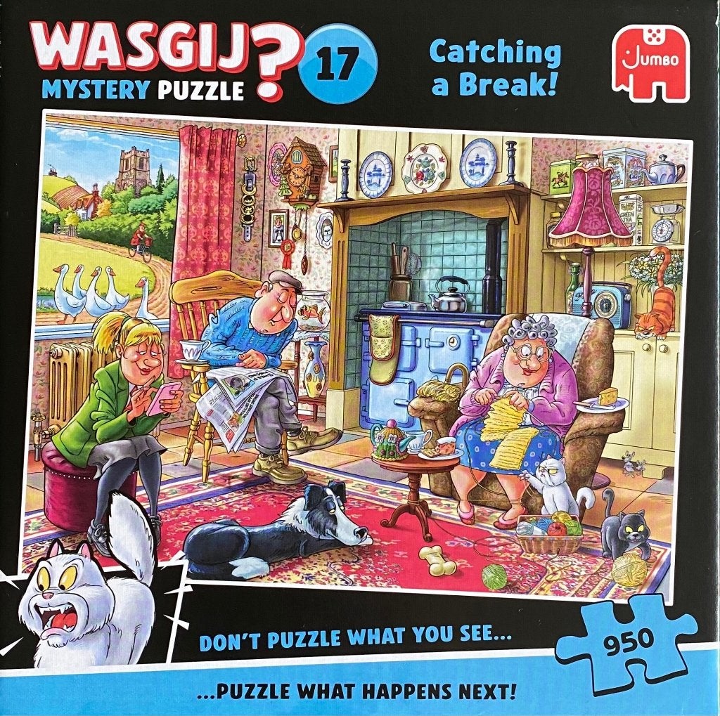 Wasgij puzzel 950 Catching a break! Nmr 17, Ophalen, 500 t/m 1500 stukjes, Zo goed als nieuw
