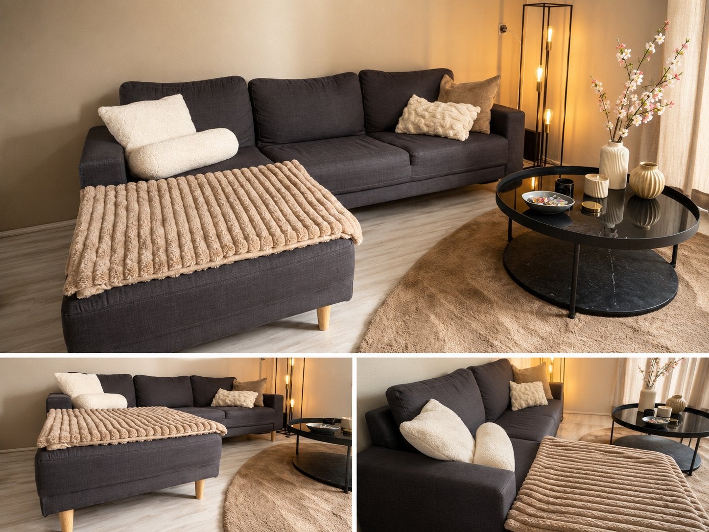 Comfortabele donkergrijze hoekbank, Huis en Inrichting, Banken | Bankstellen, Ophalen, Gebruikt, 125 tot 150 cm, Hoekbank