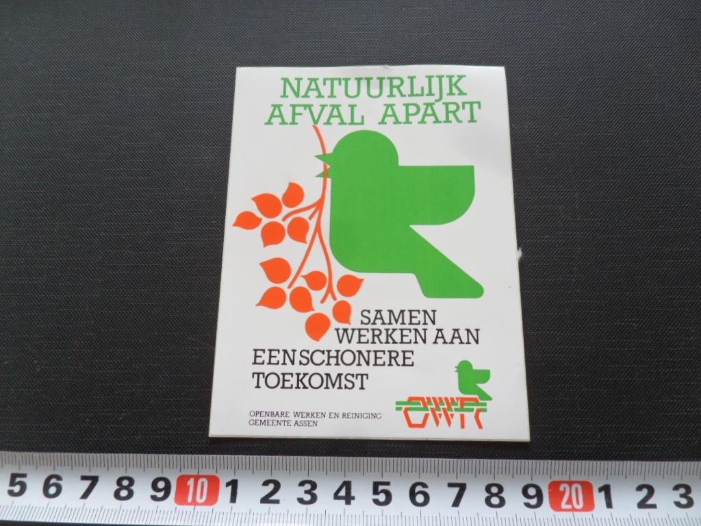 sticker  Natuurlijk afval apart  Gemeente Assen, Ophalen, Zo goed als nieuw