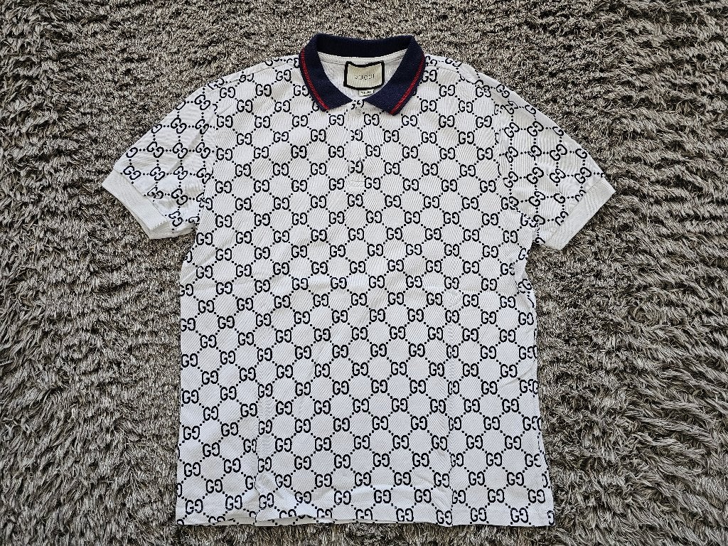 Gucci Zomerpolo GG-Monogram Wit maat M, Kleding | Heren, Polo's, Verzenden, Nieuw, Maat 48/50 (M), Wit