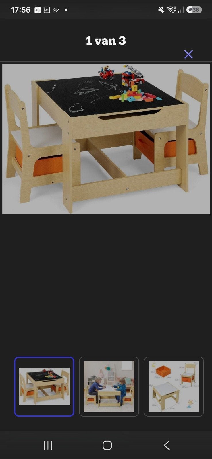 Kinder Tafel en Stoel Set - Nieuw in het plastic, Ophalen, Nieuw, Tafel(s) en Stoel(en)