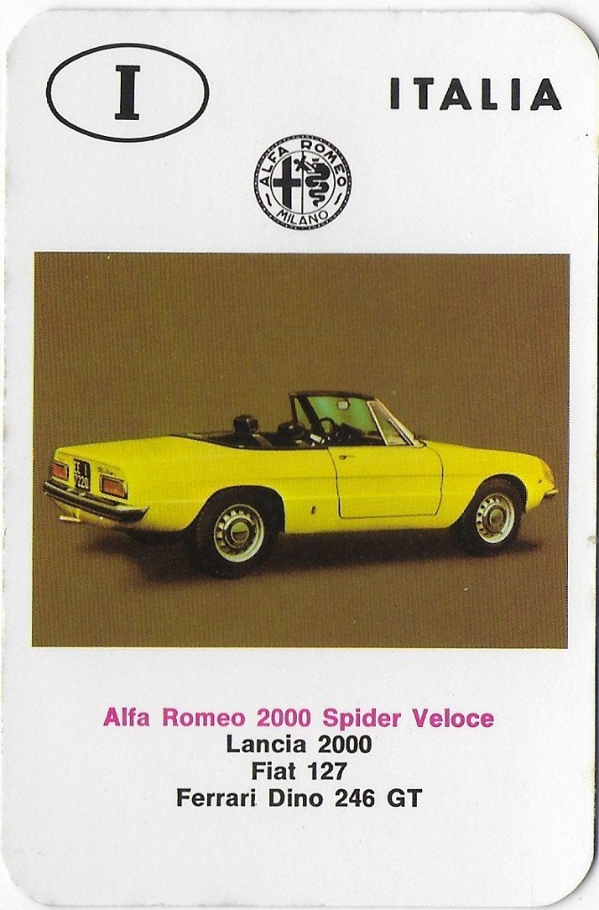 ak1019 -- Autokaartje Italia Alfa Romeo 2000 Spider Veloce, Ophalen of Verzenden, Zo goed als nieuw, Auto's