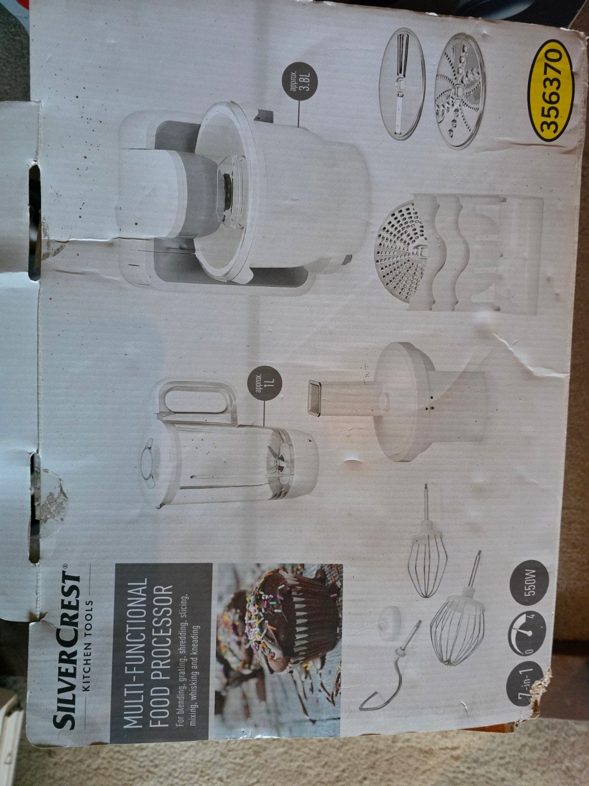 SilverCrest Multifunctionele Keukenmachine 7-in-1, 3 tot 4 liter, Ophalen, Nieuw, 3 snelheden of meer