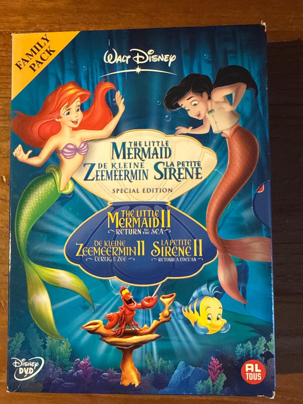 De Kleine Zeemeermin 1 & 2 Family Pack DVD, Animatie, Verzamelbox, Nederlands, Zo goed als nieuw