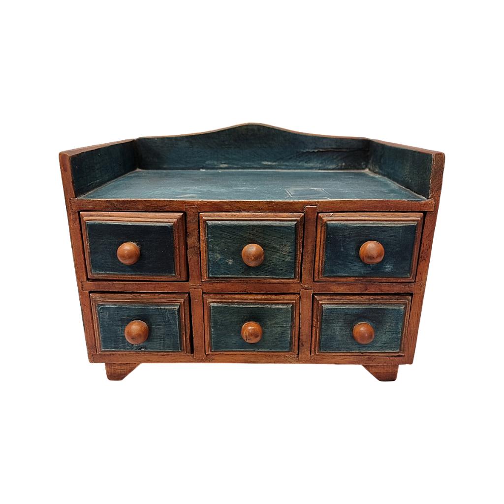 Houten juwelen miniatuur laden kastje, Ophalen of Verzenden