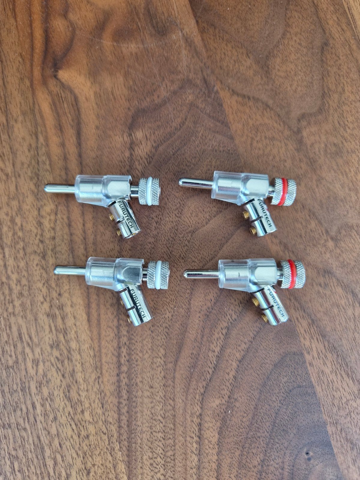 Furutech FP-202 Rhodium Banana Connectoren ALS NIEUW 8 st., Ophalen of Verzenden, Zo goed als nieuw, Minder dan 2 meter, Luidsprekerkabel