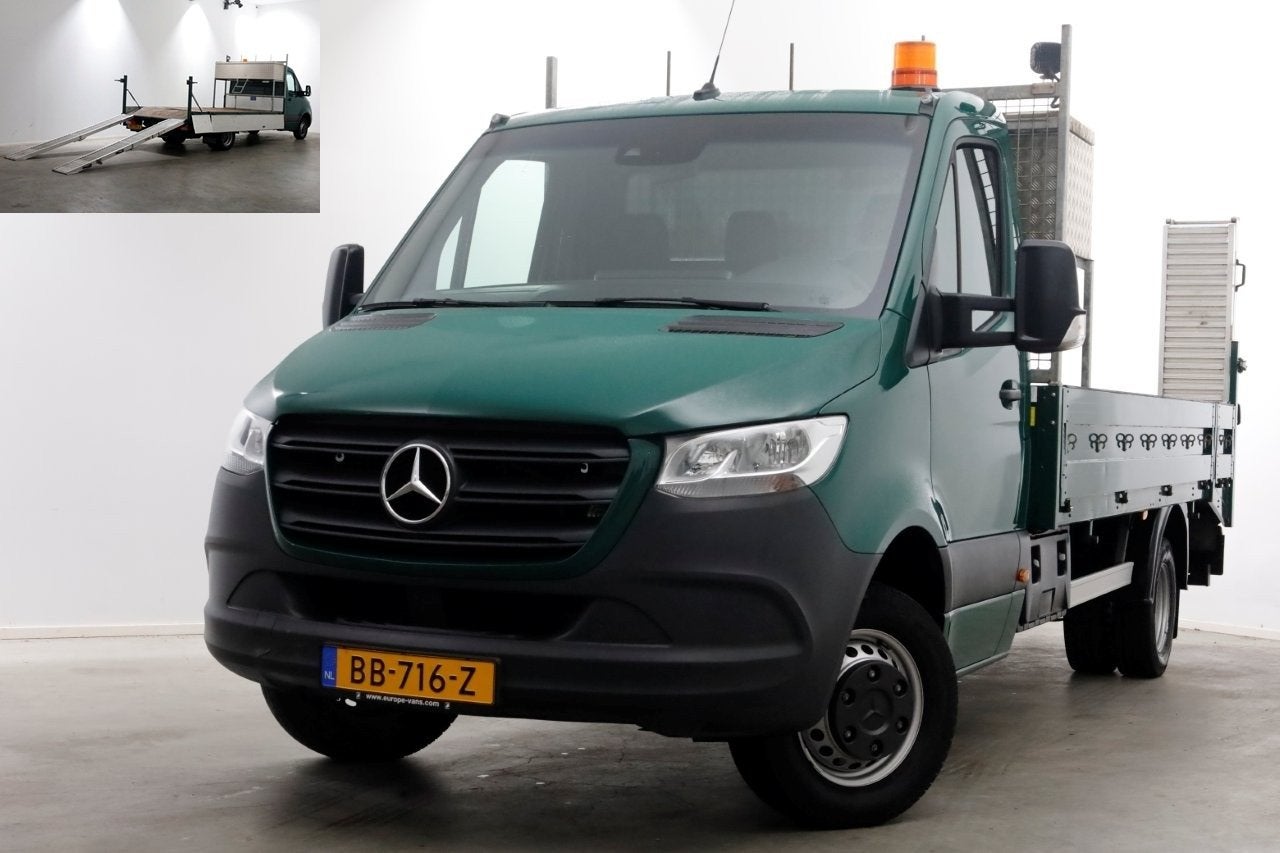 Mercedes-Benz Sprinter 516 CDI 163pk E6 Open Laadbak/Oprijwa, Auto's, Achterwielaandrijving, Parkeercamera, Euro 6, Mercedes-Benz