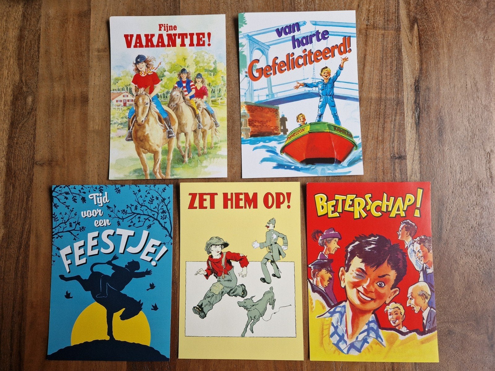 5x kinderpostzegels kaart Pietje Bel Kruimeltje De Kameleon, Ophalen of Verzenden, 1980 tot heden, Ongelopen, Kinderen