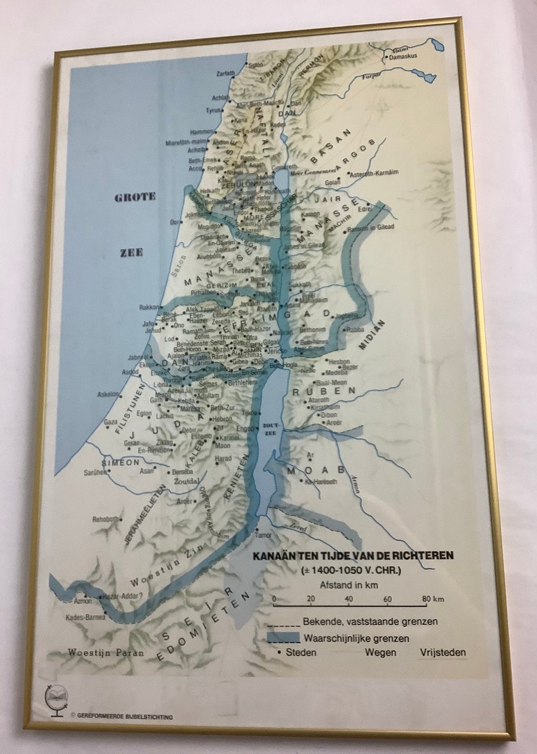 Historische landkaart Kanaän ten tijde van de Richteren  (A), Ophalen