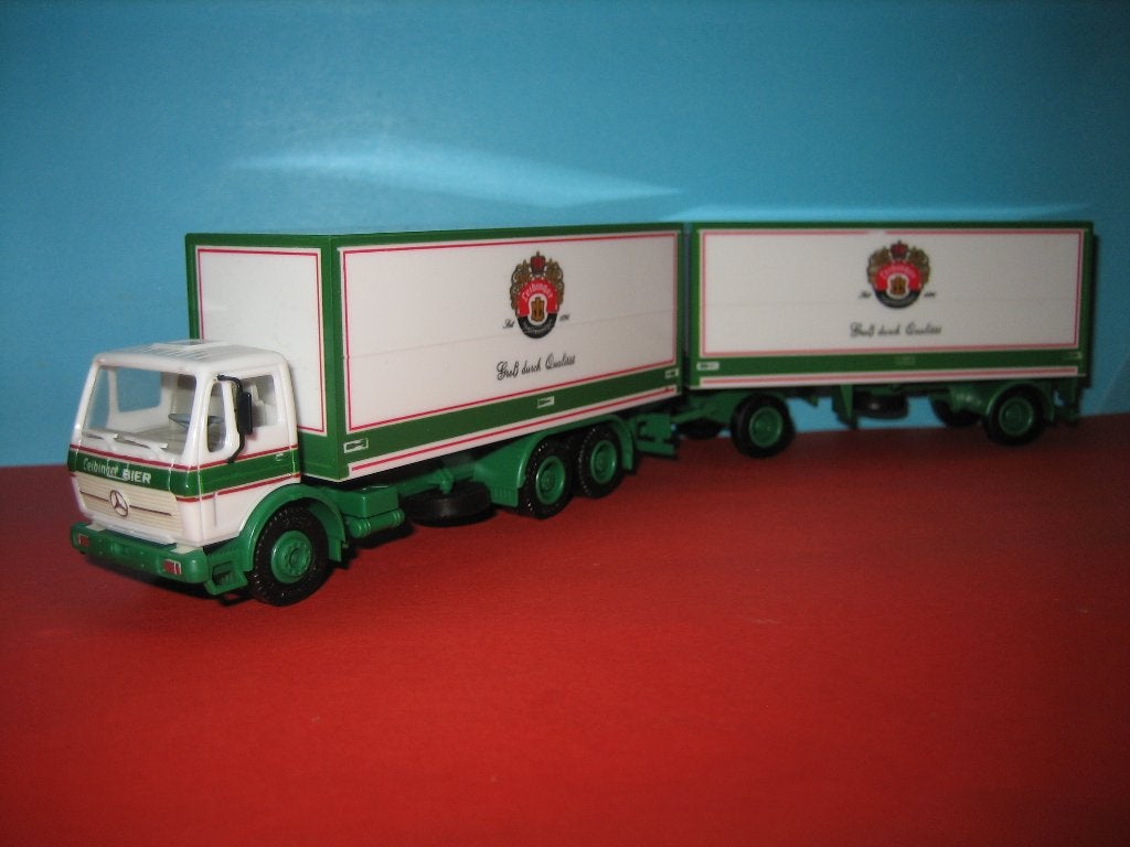 Lebinger-Bier  MERCEDES combi  Herpa, Hobby en Vrije tijd, Modelauto's | 1:87, Ophalen of Verzenden, Zo goed als nieuw, Bus of Vrachtwagen