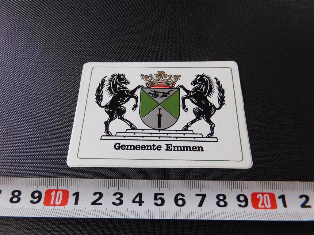 sticker Gemeente Emmen  wapen *, Verzamelen, Stickers, Ophalen, Zo goed als nieuw