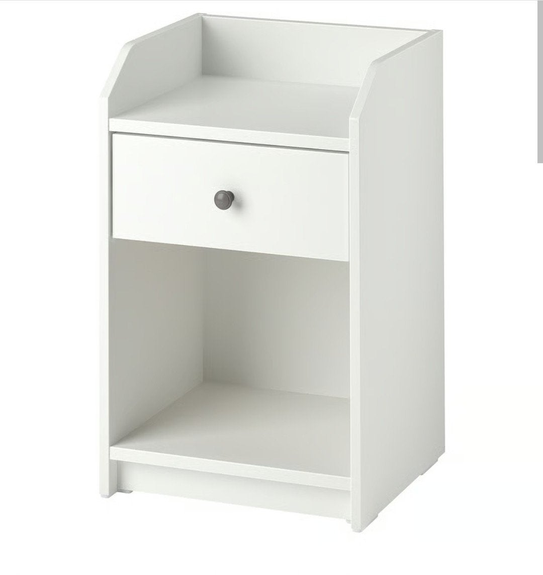 IKEA HAUGA Nightstand – White – Excellent Condition, Ophalen, Minder dan 45 cm, Zo goed als nieuw, Minder dan 55 cm