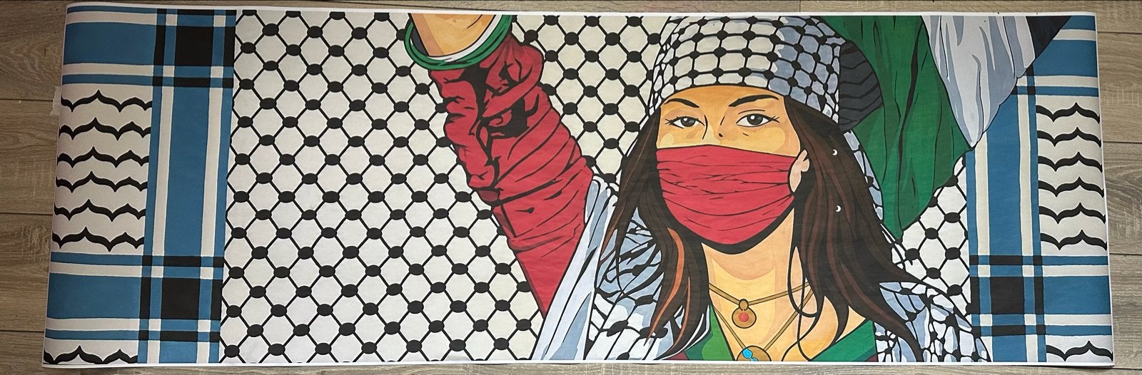 Bella Hadid Palestina Pop Art Poster Print 180x60, 50 – 75, Nieuw, 125 cm of meer, Ophalen of Verzenden