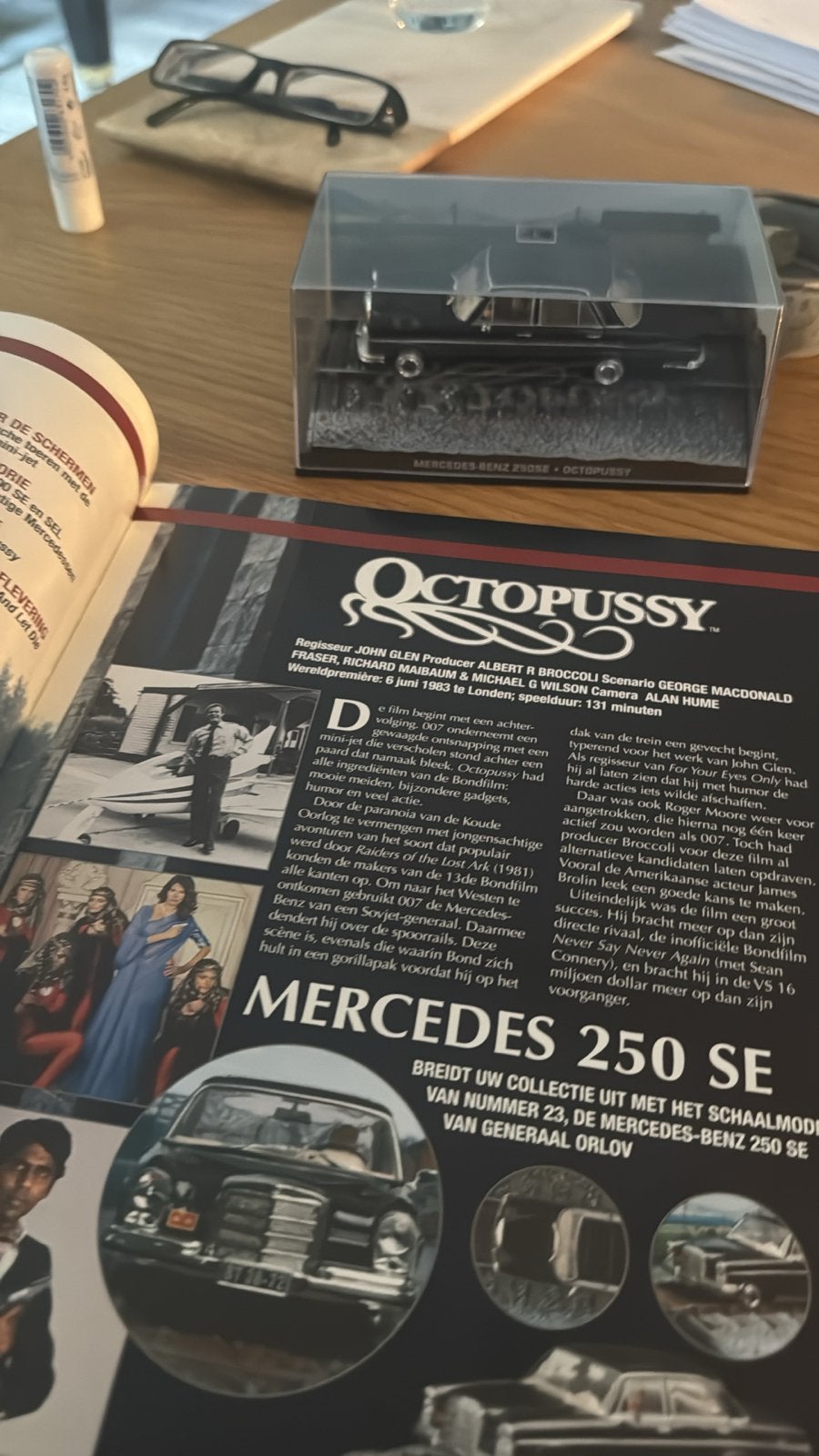James Bond Car Collectie - Mercedes 250SE Octopussy, Ophalen of Verzenden, Zo goed als nieuw, Auto, Overige merken