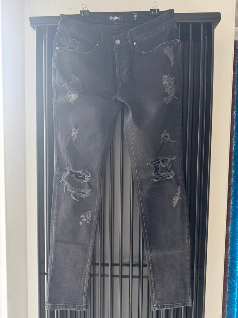 Tigha - Morten Jeans, zwart, Kleding | Heren, Ophalen of Verzenden, Zo goed als nieuw, Zwart, W33 - W34 (confectie 48/50)