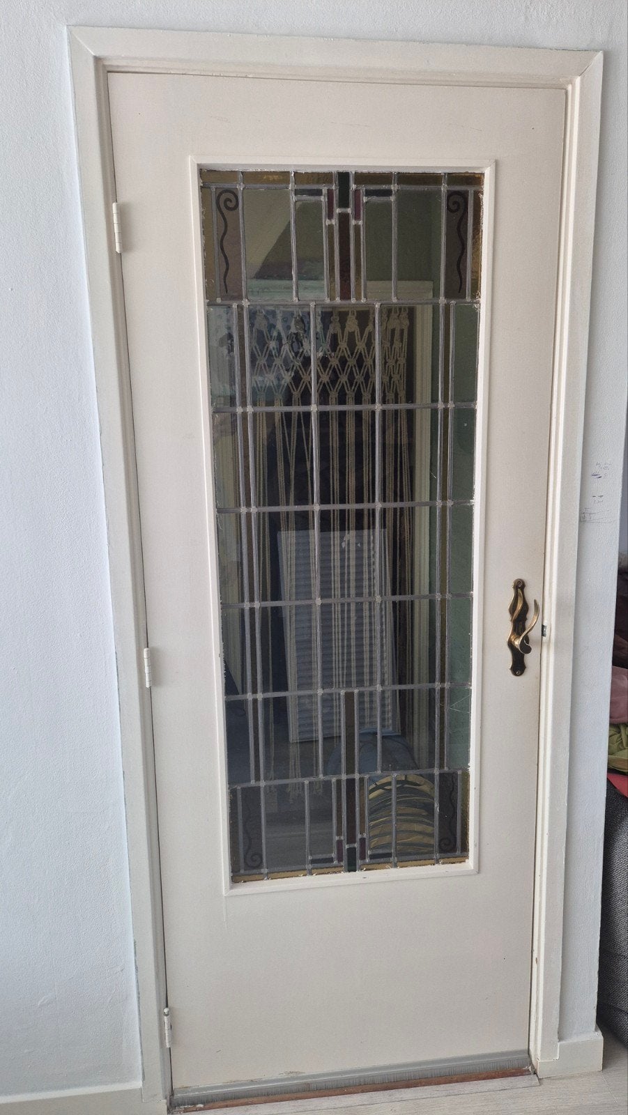 glas in lood deur., Ophalen, Gebruikt, 80 tot 100 cm, Binnendeur