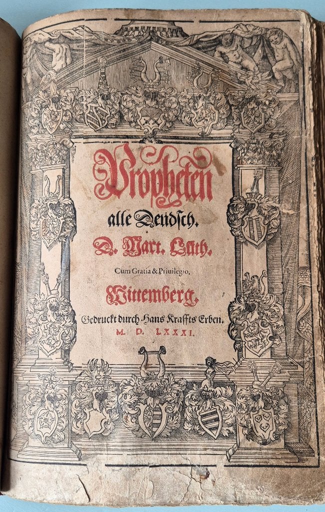 Luther Bijbel , 1581, Wittenberg, met veel fraaie houtsneden, Antiek en Kunst, Antiek | Boeken en Bijbels, Verzenden