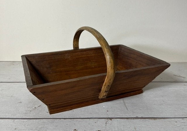 Kleine antieke Franse houten fruitbak pluk bak fruitmand, Ophalen of Verzenden