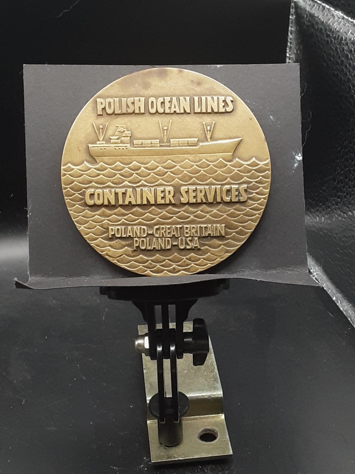 Grote zware penning Polnish ocean lines container service, Ophalen of Verzenden, Overige materialen, Buitenland