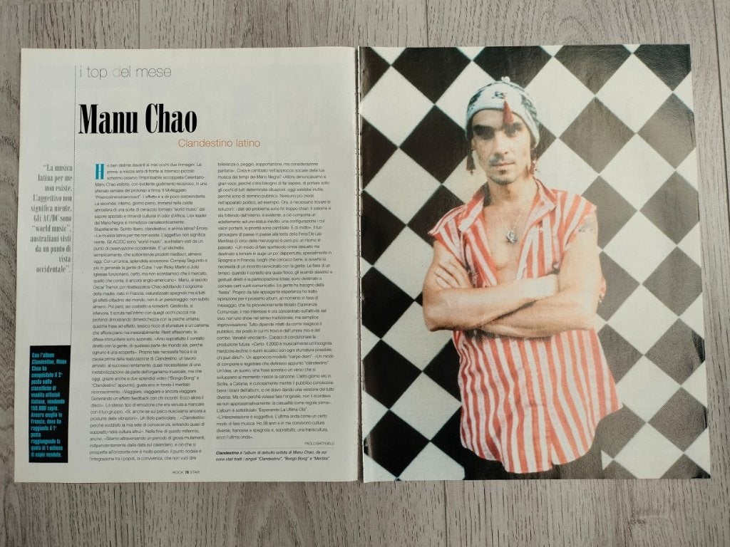 Manu Chao magazine / tijdschrift artikelen clippings, Verzenden, Zo goed als nieuw, Boek, Tijdschrift of Artikel