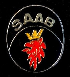Saab logo pin- ovaal epoxy, Verzenden, Nieuw, Transport, Speldje of Pin