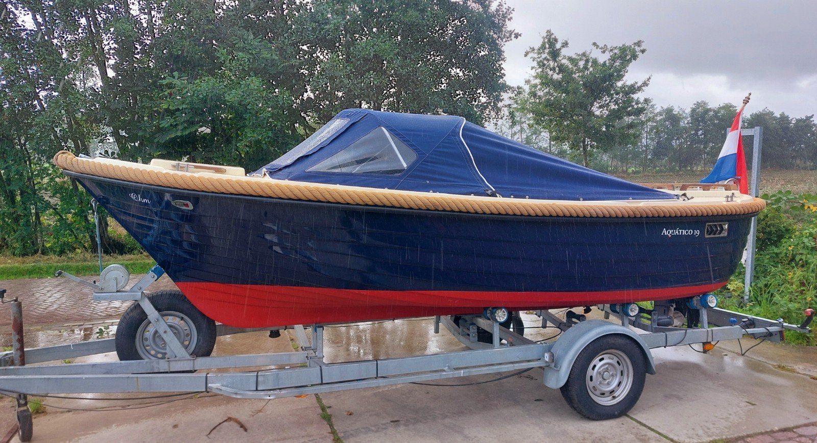 Aquatico 19 met 9.9PK Yamaha Viertakt High Trust in bun., Ophalen, Gebruikt, Kussenset, Buitenboordmotor