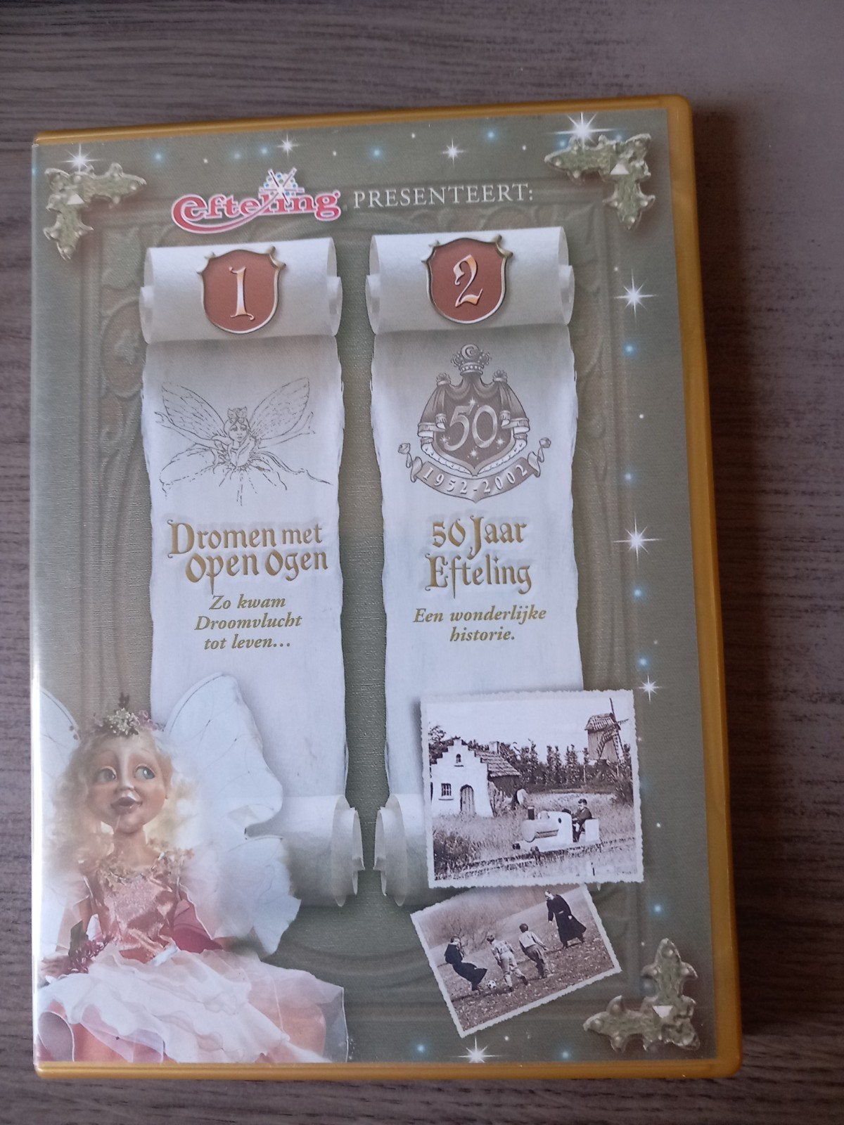 Efteling DVD: Dromen met Open Ogen & 50 Jaar Efteling, Gebruikt, Alle leeftijden, Kunst of Cultuur, Inclusief doosje