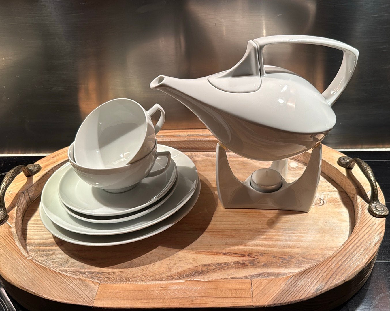 Zeldzaam vintager theeservies “Tiffany” van Herwart Frie Wit, Antiek en Kunst, Antiek | Servies compleet, Ophalen