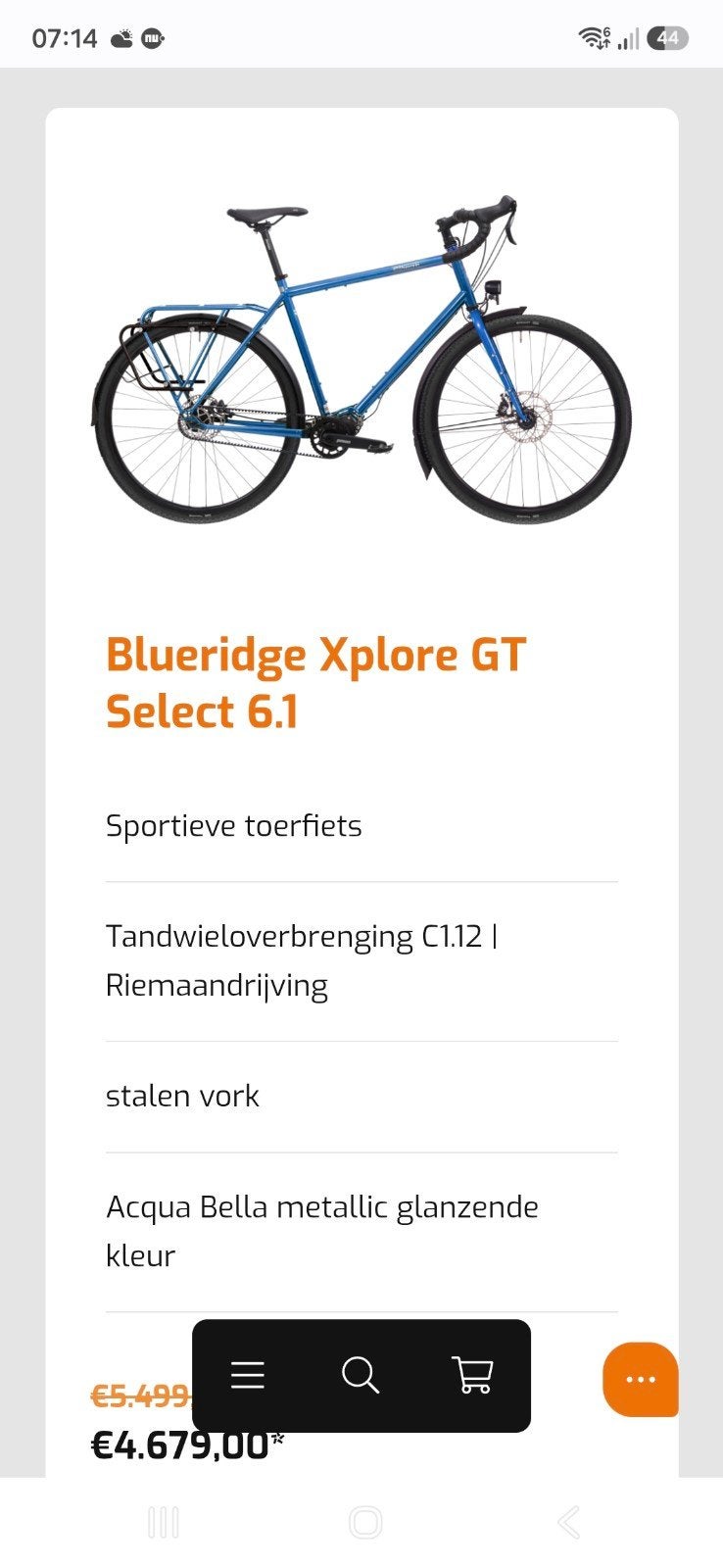 GEZOCHT een Tout Terrain Blueridge Xplore GT, 53 tot 56 cm, Nieuw, Schijfrem, Ophalen