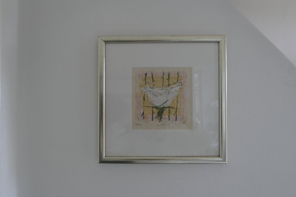 Litho "Witte Roos' van Richard Smeets uit 2000, Antiek en Kunst, Gesigneerd, Verzenden, Dieren en Natuur