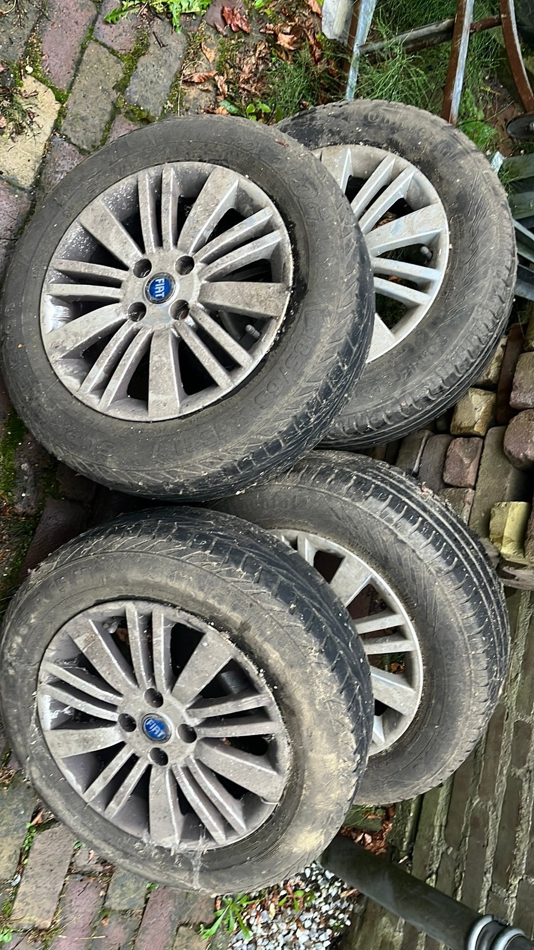 Te koop 4 lichtmetalen velgen, Fiat Punto, Auto-onderdelen, Gebruikt, 15 inch, Velg(en), 185 mm