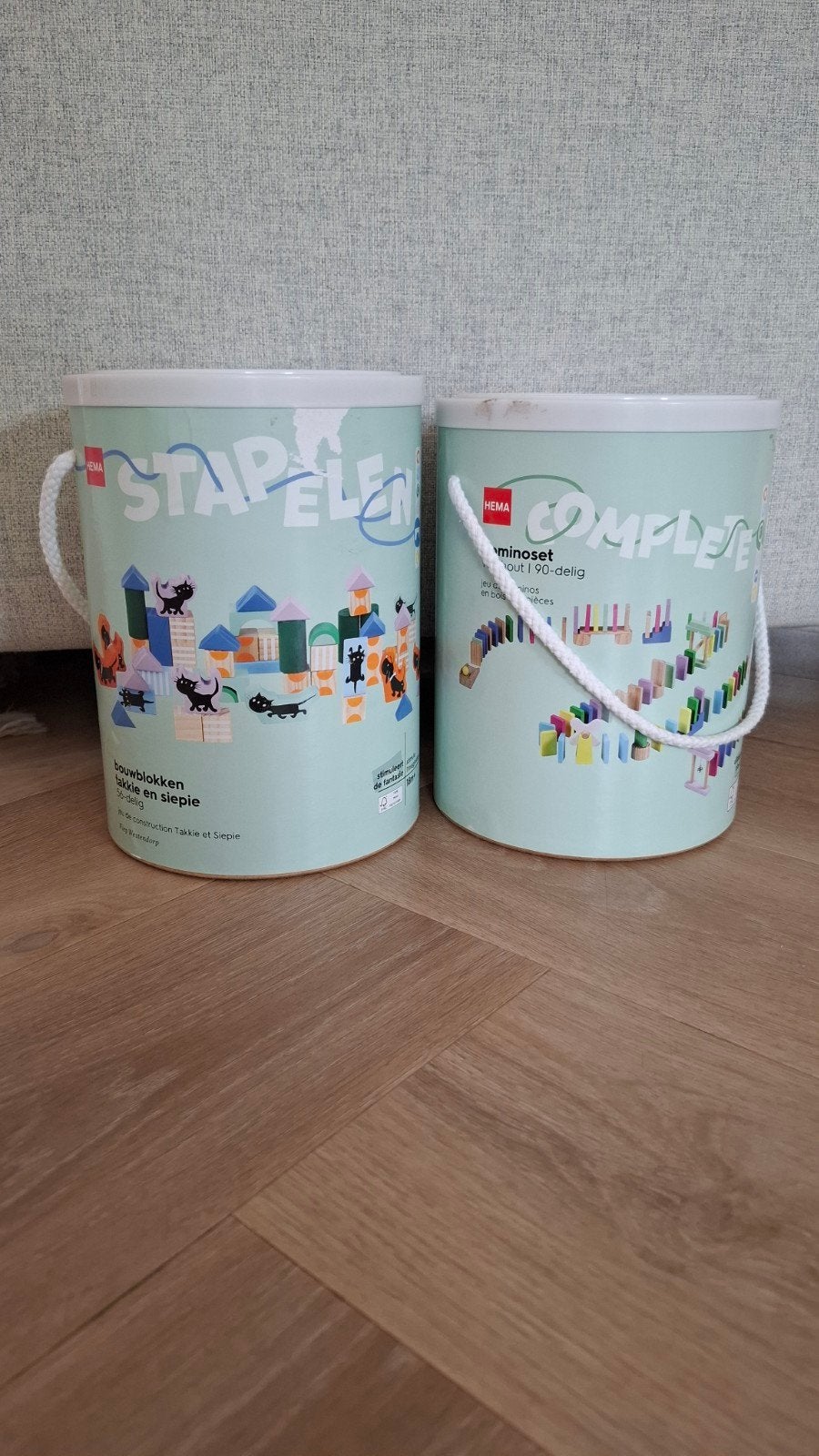 Hema Stapelblokken Takkie & Siepie en Domino set, Ophalen of Verzenden, Gebruikt, Overige merken