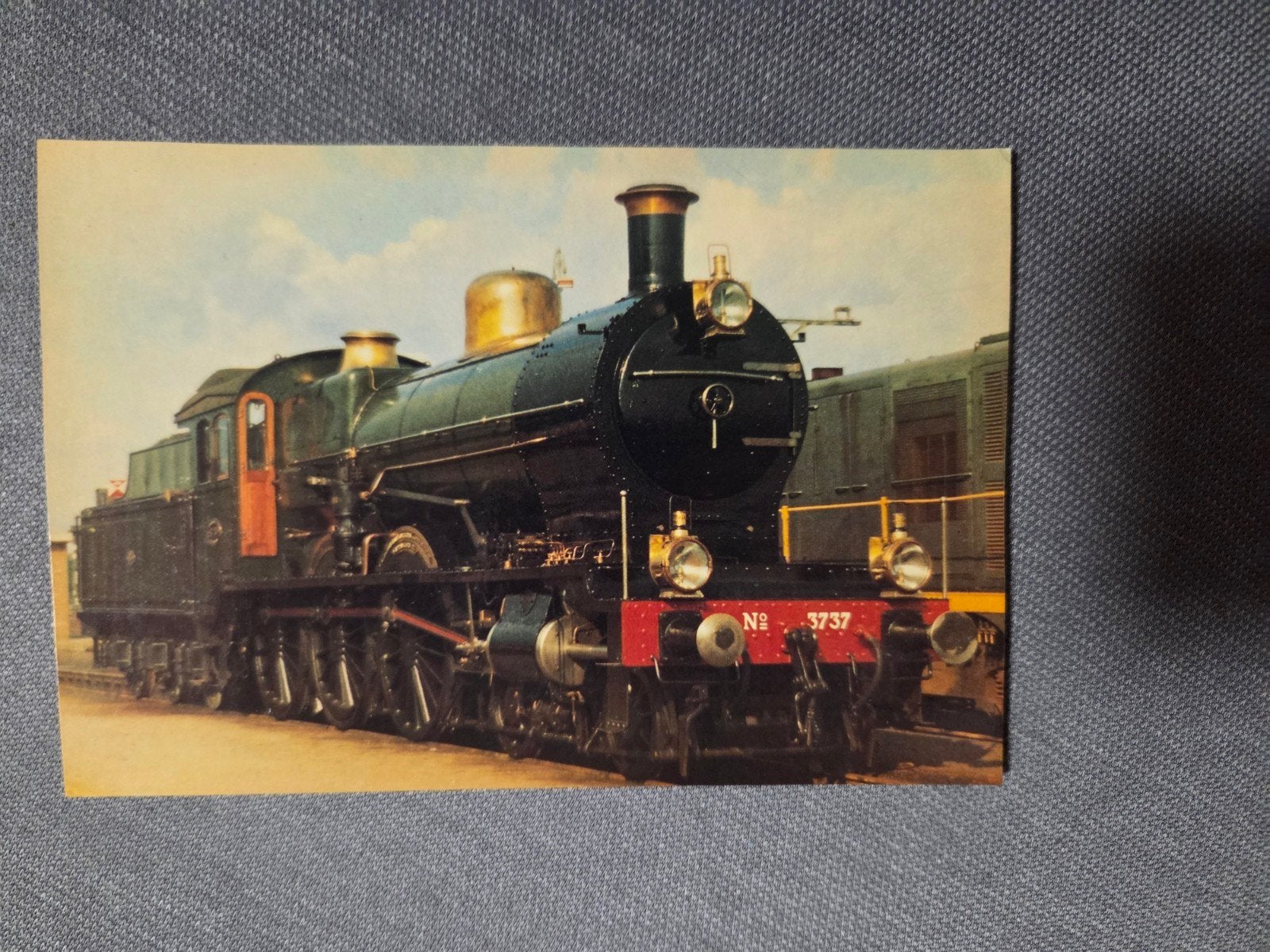 NS Stoomlocomotief 3737 Fotokaart - 150 Jaar Spoorwegen, Ophalen of Verzenden
