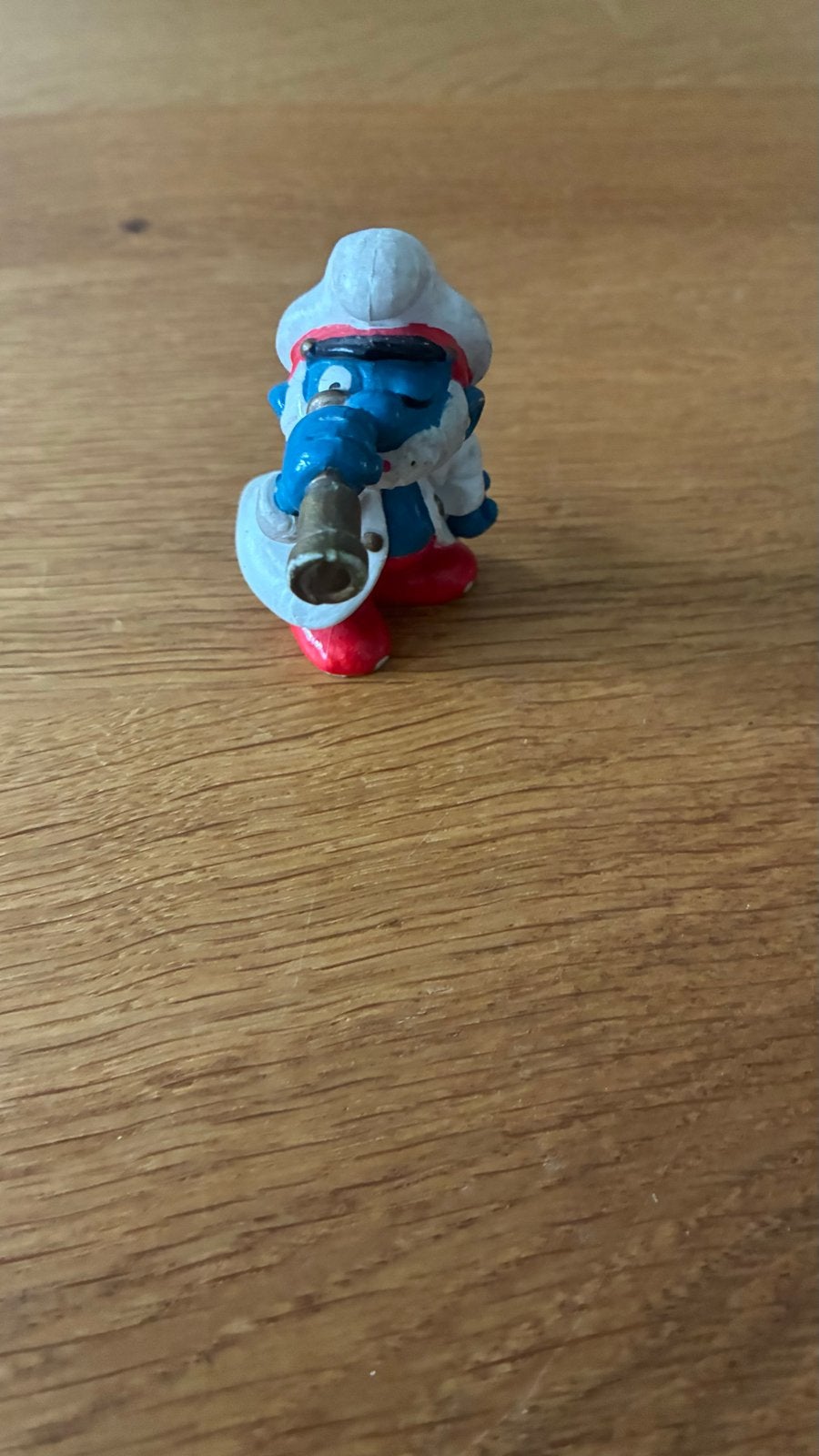 Kapitein Smurf met verrekijker, Verzamelen, Ophalen of Verzenden, Gebruikt, Overige Smurfen, Poppetje, Figuurtje of Knuffel