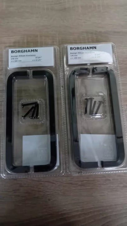 IKEA BORGHAMN Handgrepen Zwart 170mm (2 stuks), Ophalen, Nieuw, Overige materialen, Overige typen